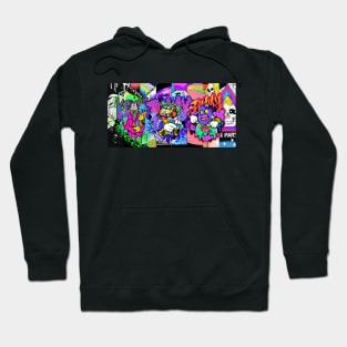 Dope Slluks character gang portrait illustration Hoodie